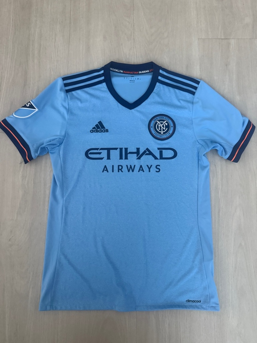 Adidas Light Blue NYCFC Soccer Jersey with Navy Accents